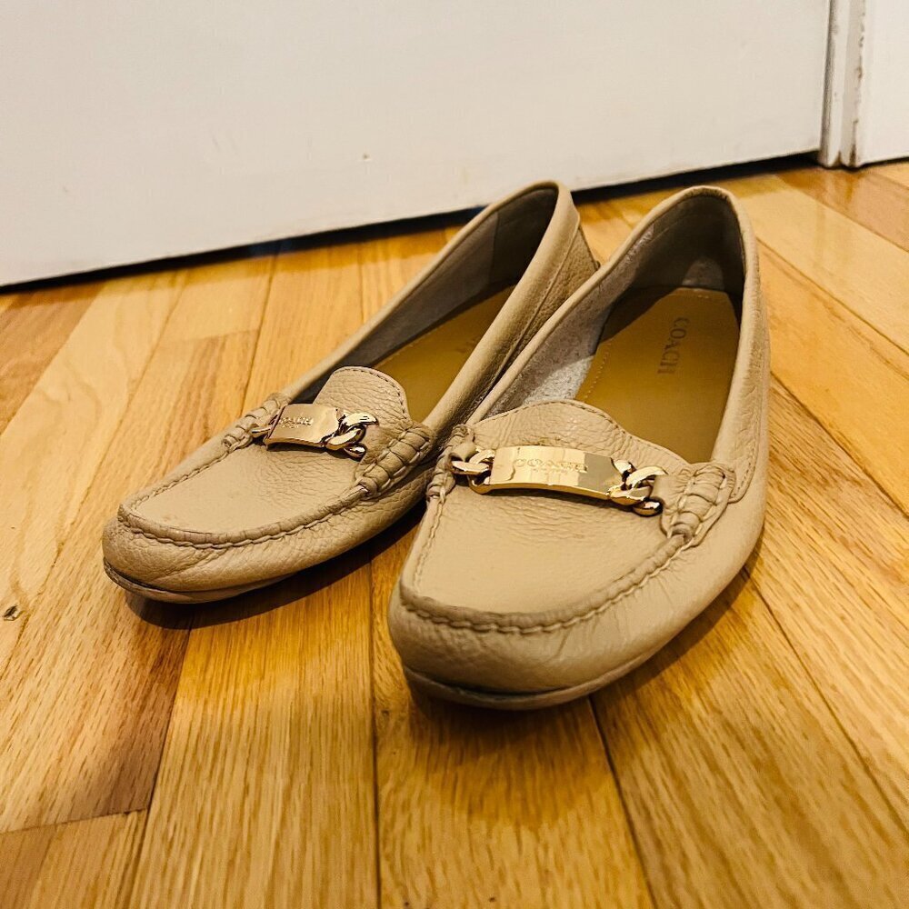 Coach Marley Beige Driver Moccasin Loafers Women's Size 8 B - Picture 3 of 16